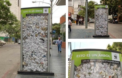 WWF faz campanha com totens de papel
